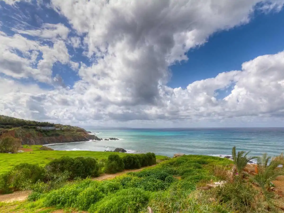 Spring Seascape and Landscape in Pomos, Paphos, Cyprus. 