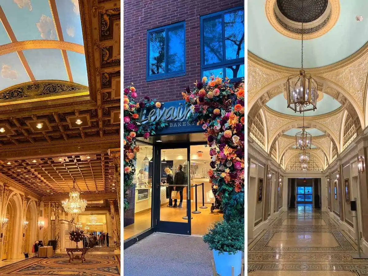 Fairmont Copley Plaza Interior and Levain Bakery.