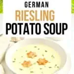Collage of Riesling soup and grapes.