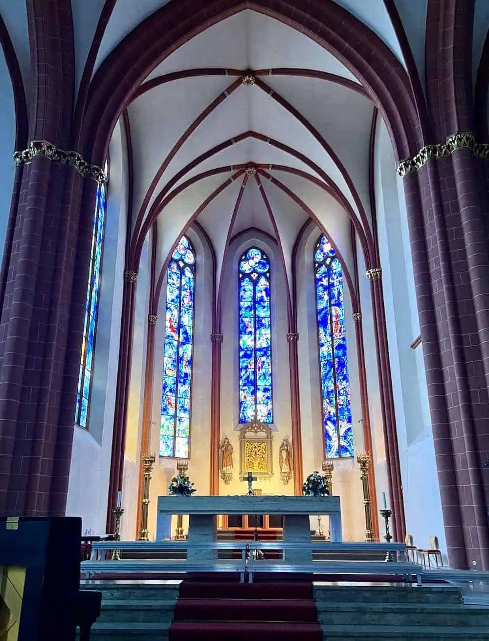 Stained glass windows by Marc Chagall in St. Stephens Church, Mainz. 