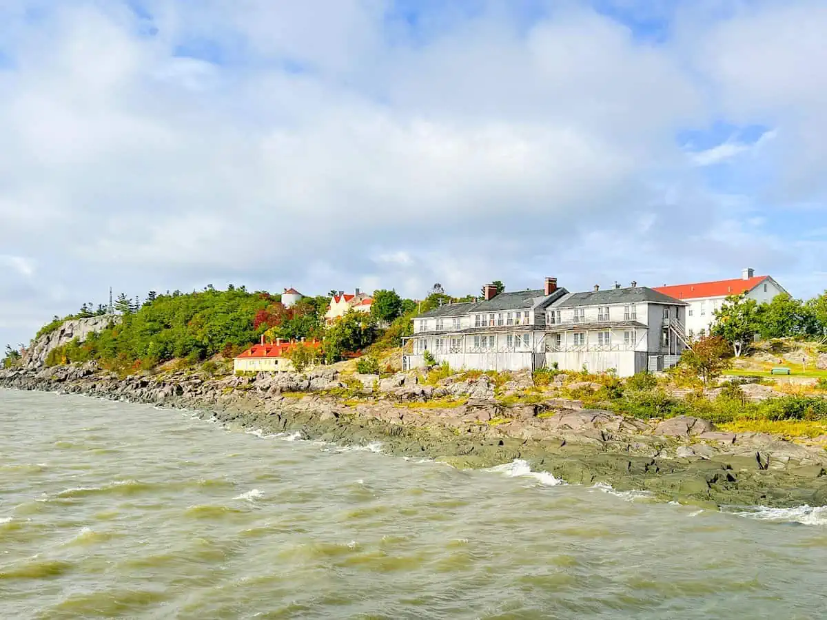 View of Gross Ile from the water in Quebec.