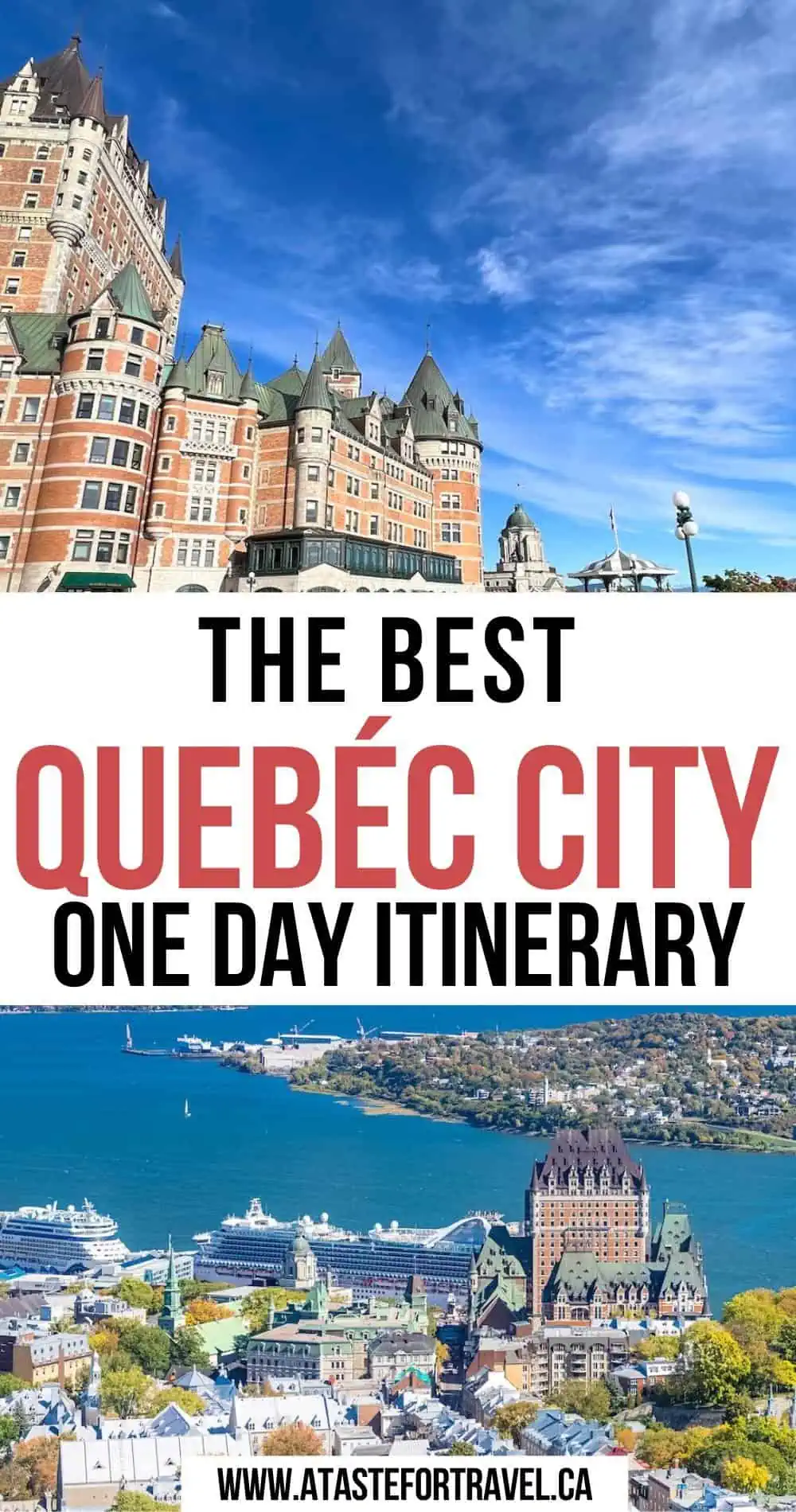 A collage of major Quebec City landmarks. 