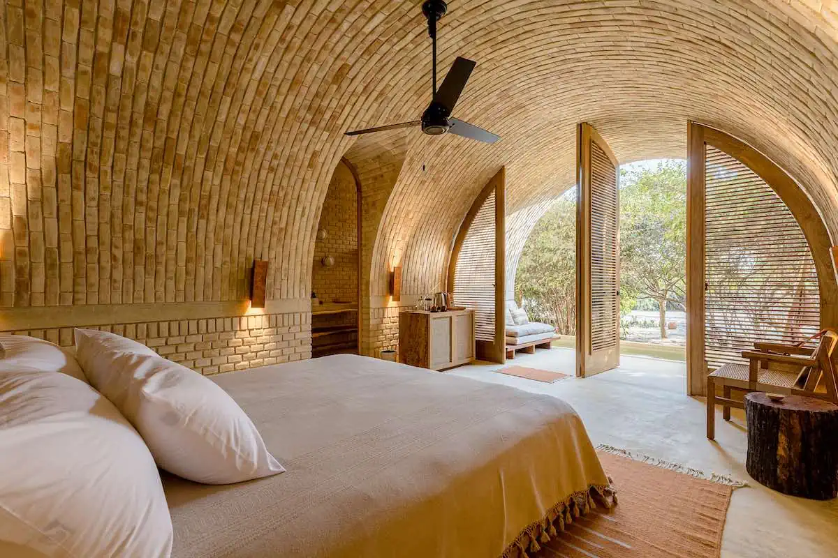 Guest room at a luxury hotel  in Puerto Escondido. (Credit: Alex Krotkov for Casona Sforza)