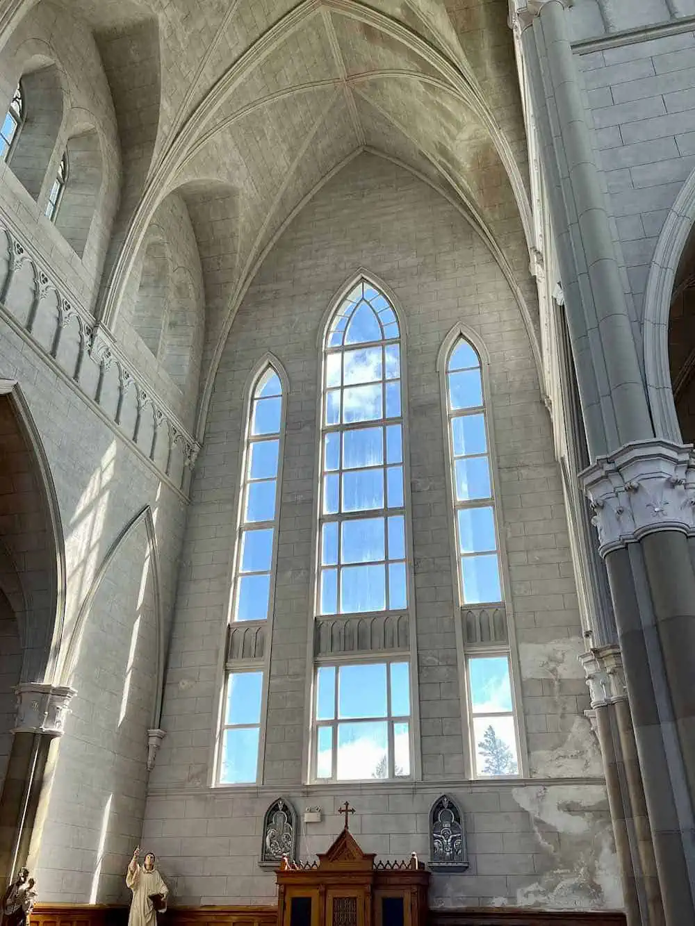 Interior of Eglise Saint-Bernard Church in Nova Scotia.  