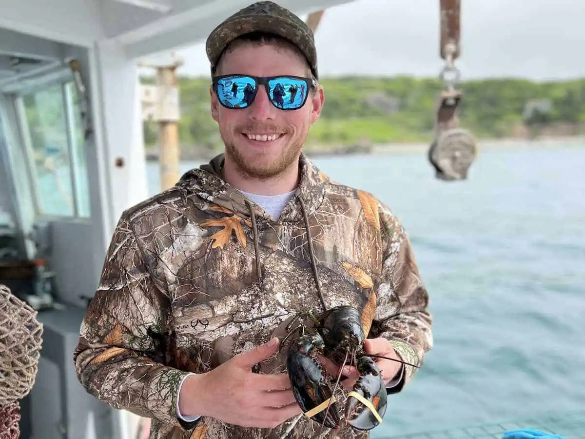 Lobster fisher Captain Kyle Redden in Whale Cove, Nova Scotia. 