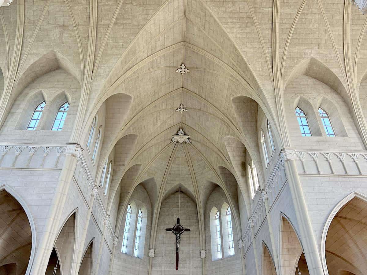Stone walls of Eglise Saint-Bernard Church.