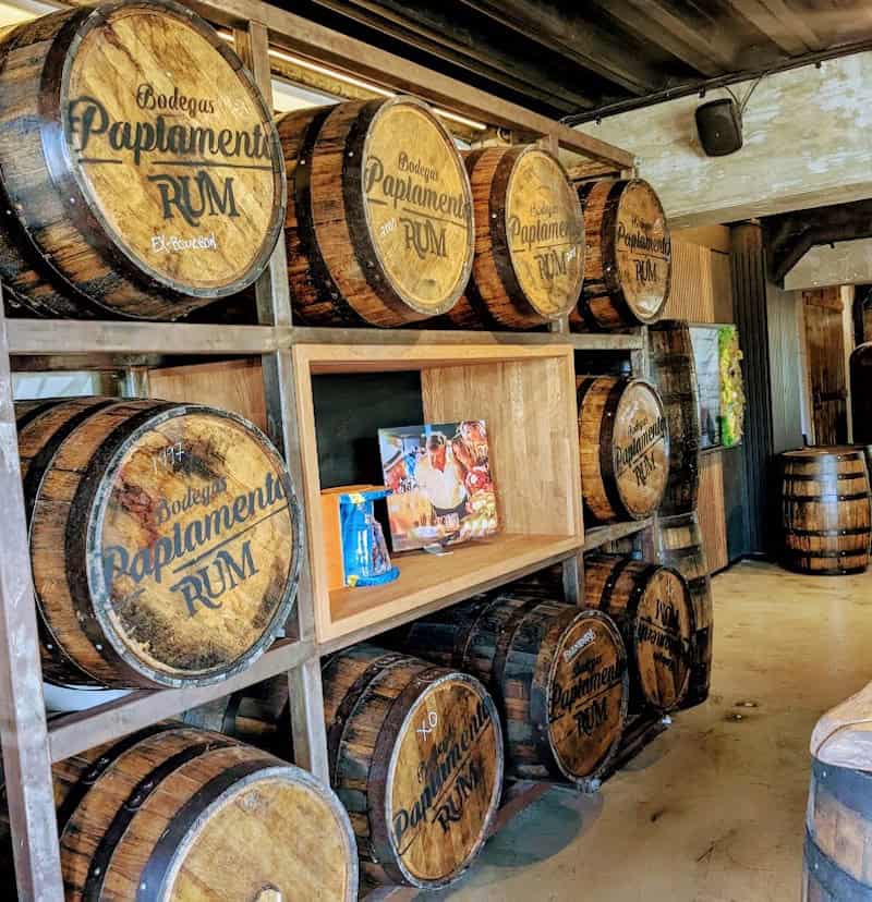 Barrels at Bodegas papiamento distillery in Aruba. 