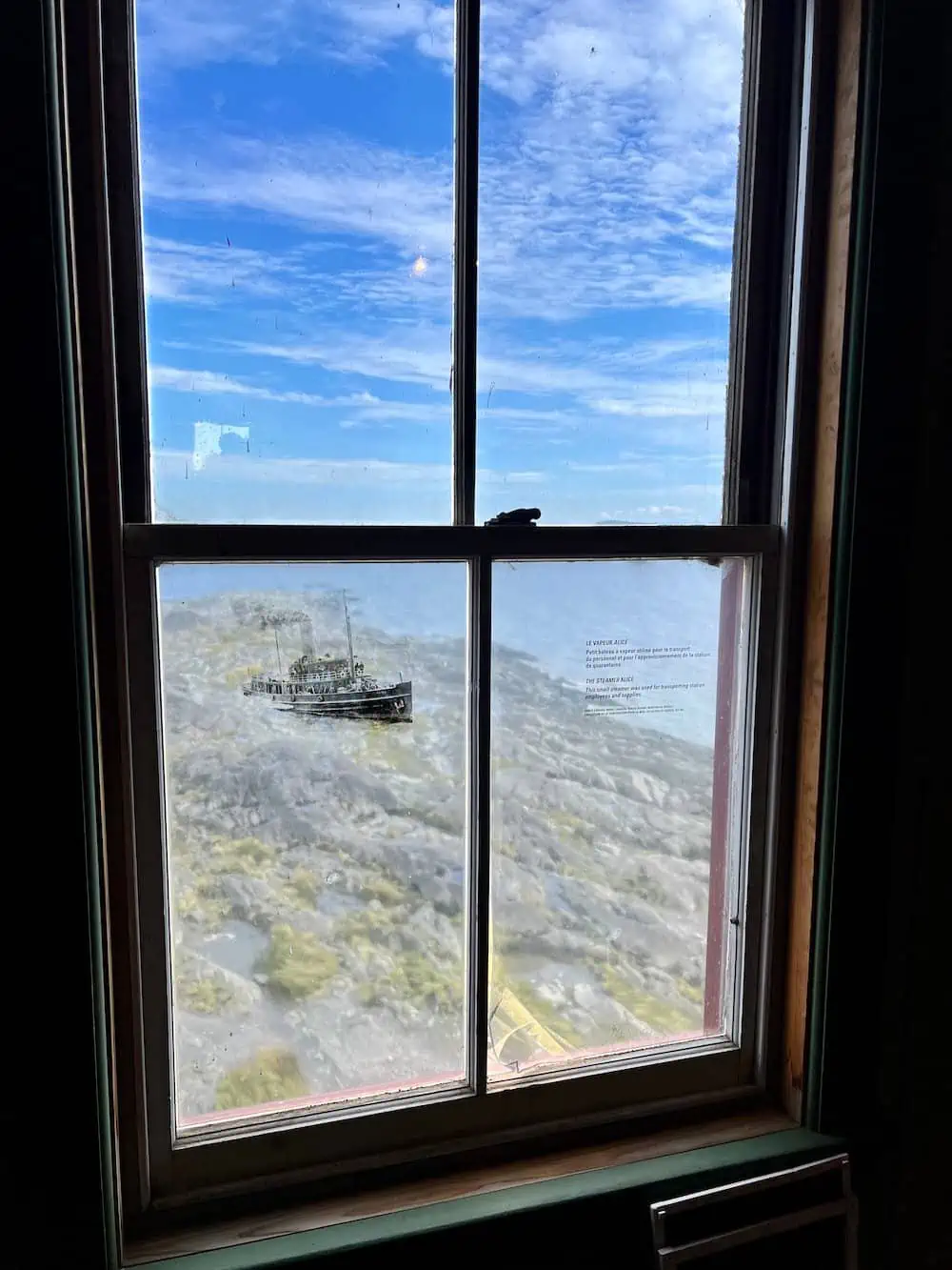 Window at the quarantine station on Grosse Ile in Quebec. 