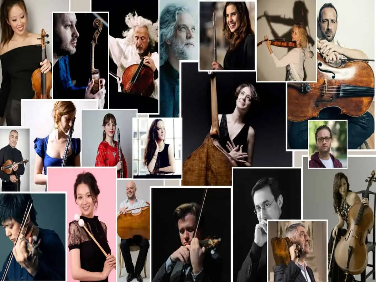 A collage of musicians.