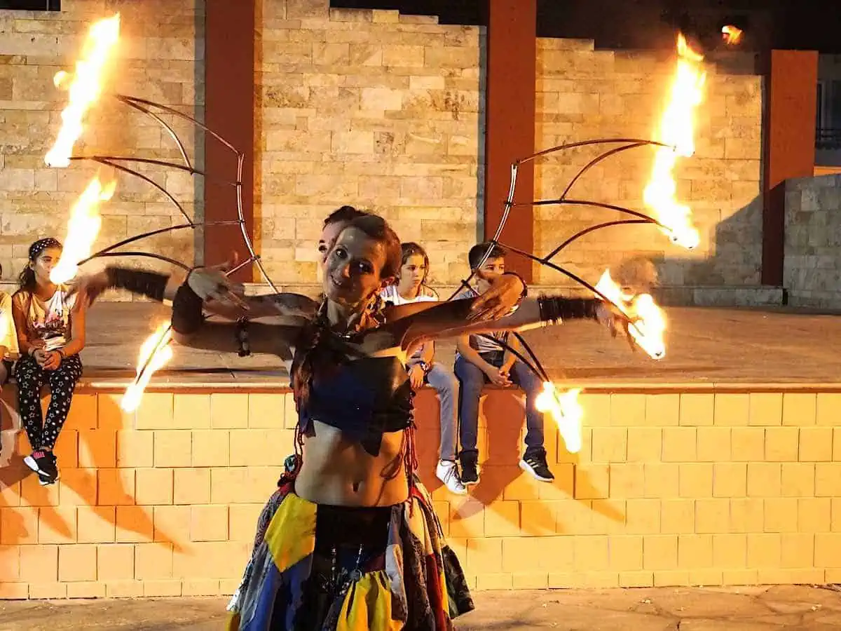 Dancers with fire.