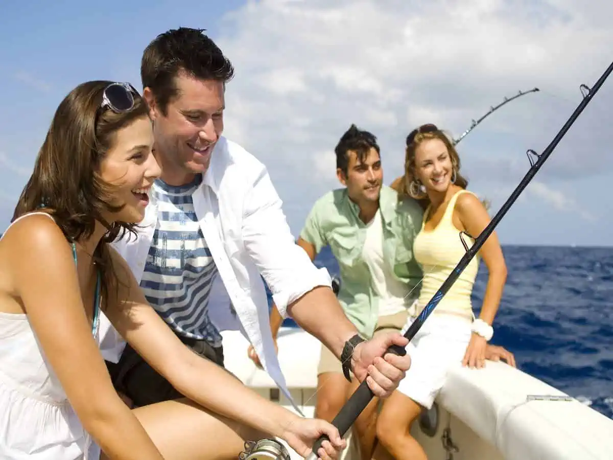 Two couples fishing in Florida. 