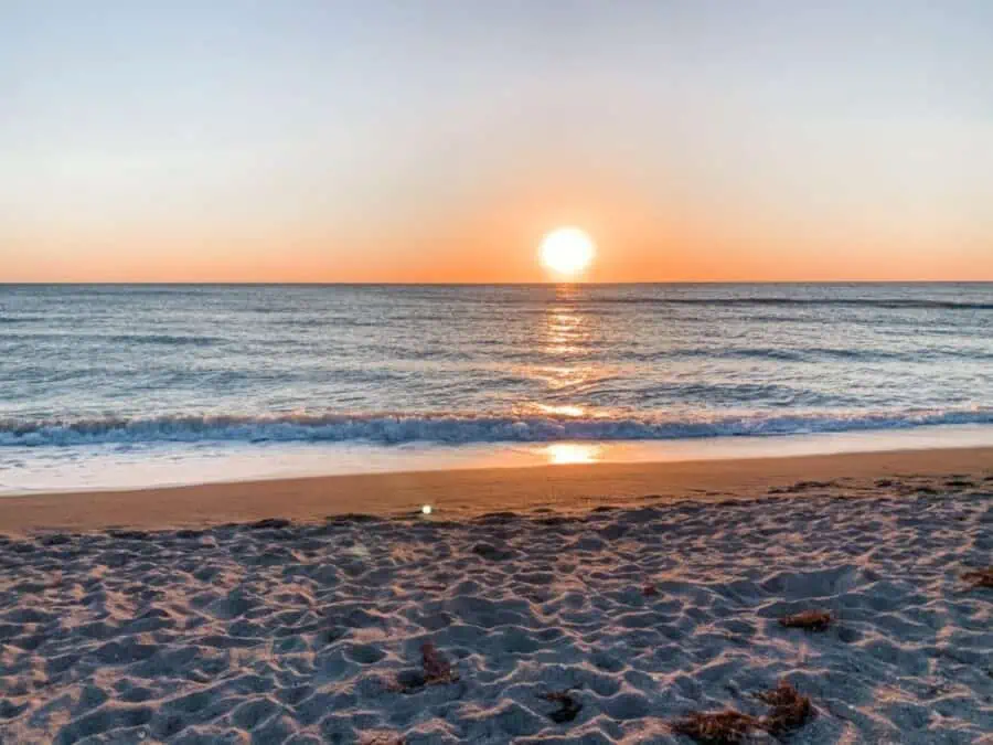 Sunset over the ocean.