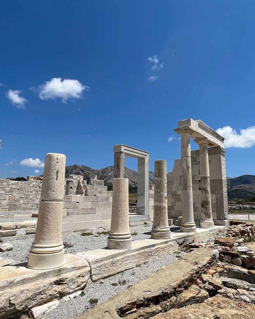 The Temple of Demeter is a top attraction on the island of Naxos Greece.