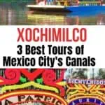 Collage of boats in Xochimilco Mexico City