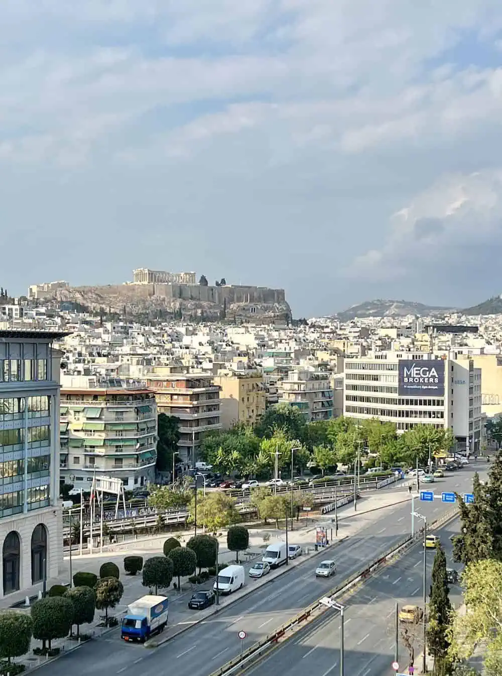 View of the Koukaki neighbourhood and Acropolis Hill from the InterContinental Athenaeum Athens. 