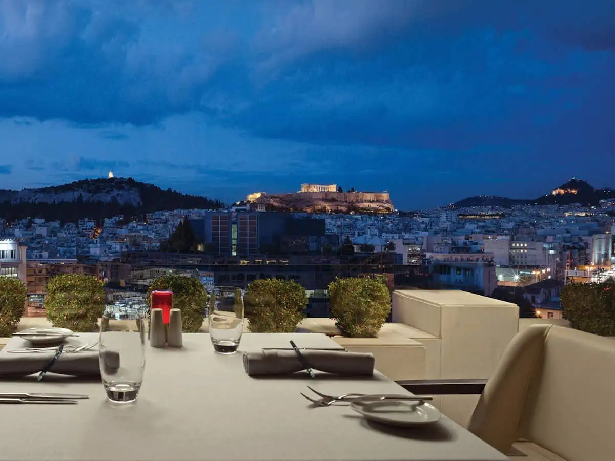 View from the Première restaurant at Athenaeum InterContinental Athens.  