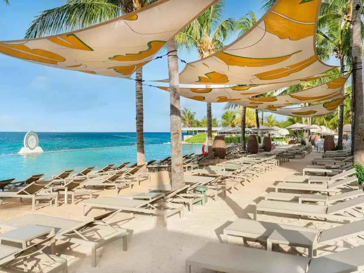 Papagayo Beach Hotel and Resort beach chairs and ocean view. 