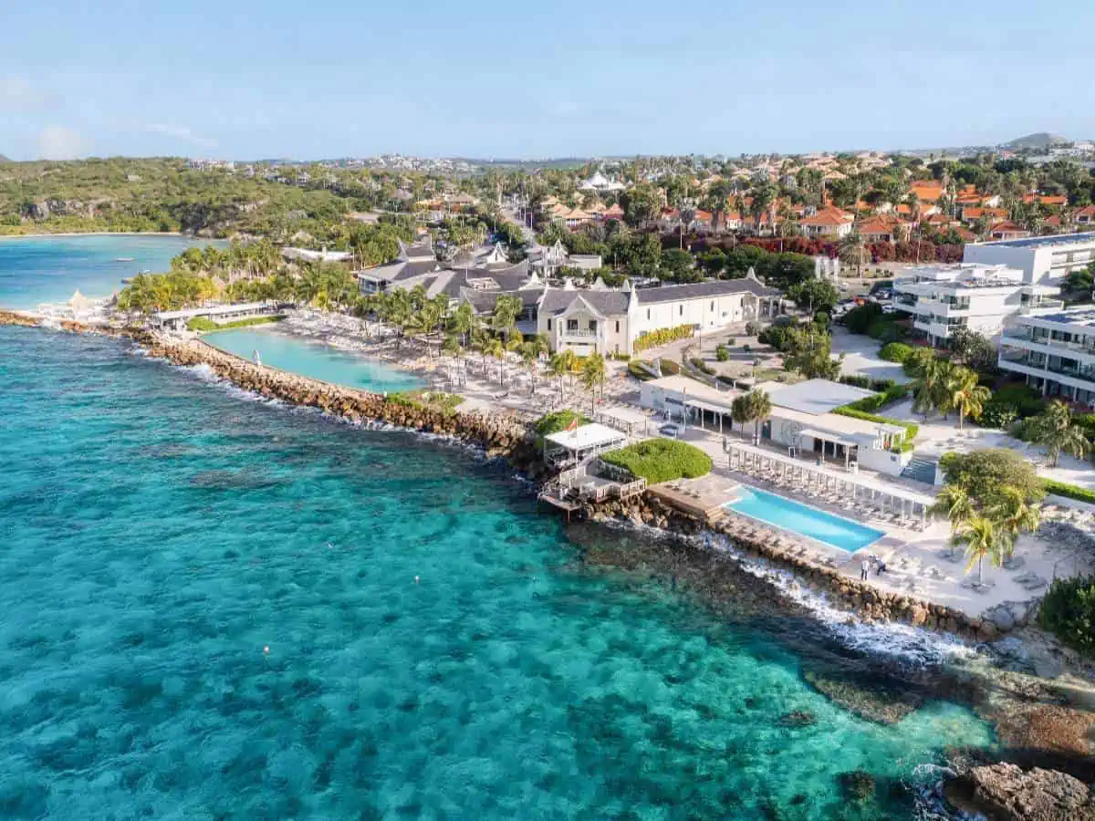 Papagayo Beach Hotel and Resort with ocean in front. 