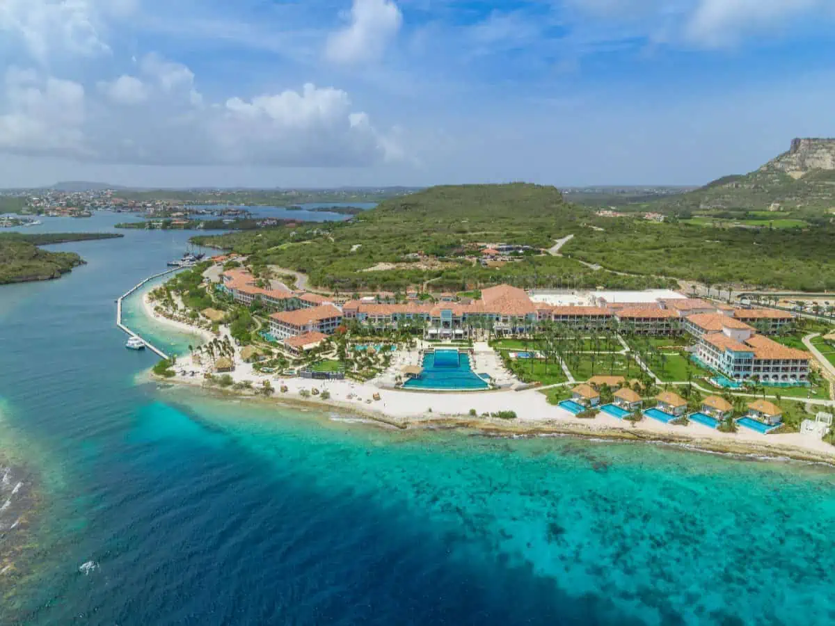 Sandals Royale Curaçao with ocean ariel view. 