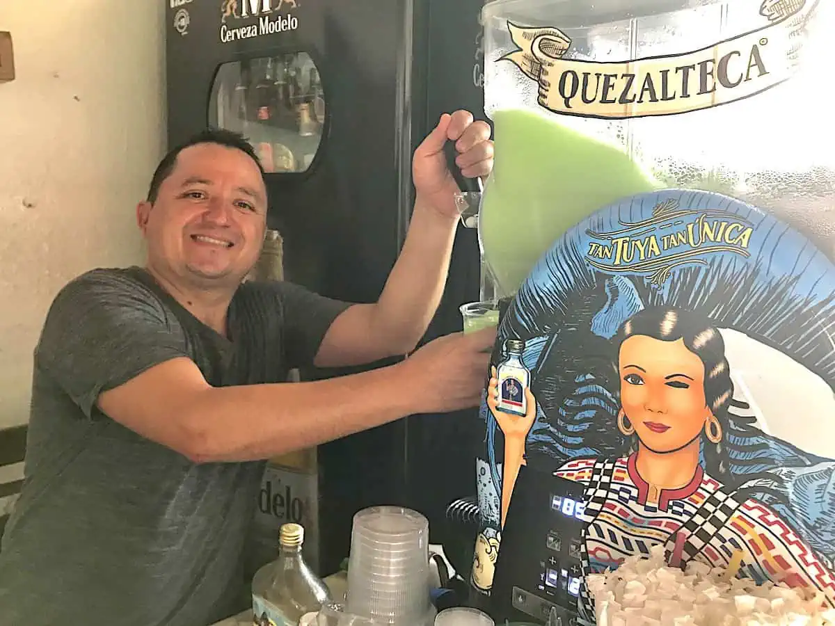 Quetzalteca on tap in Flores. (Credit: Michele Peterson) 