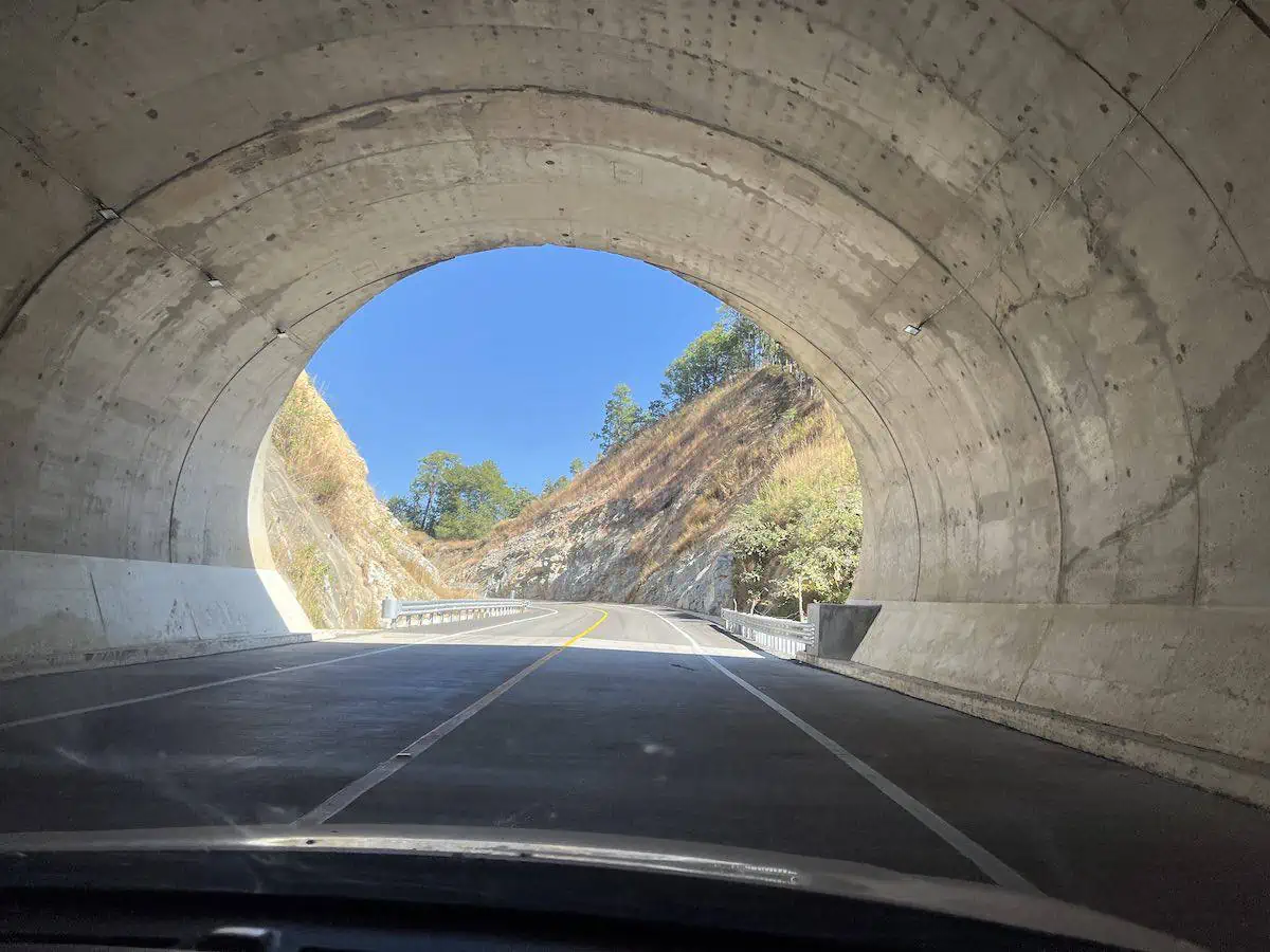 Tunnel on the Barranca Larga Ventanilla Highway in Oaxaca. 