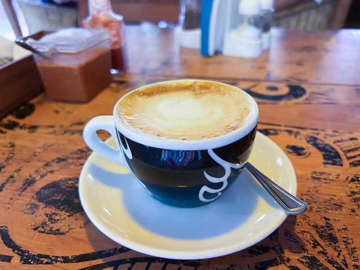 Coffee in mug on table in Honduras.