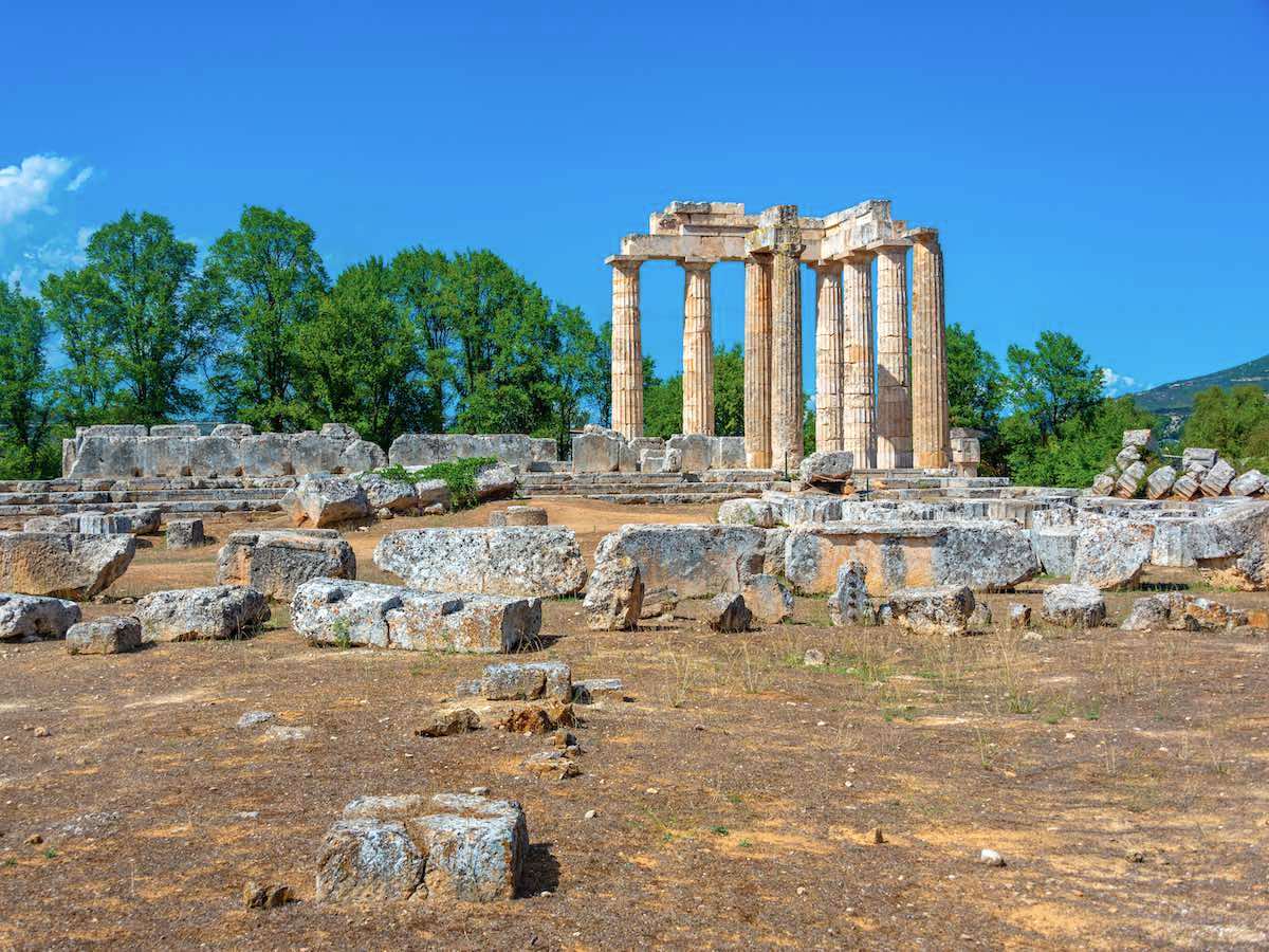 Ruins of the temple of Zeus at ancient Nemea.