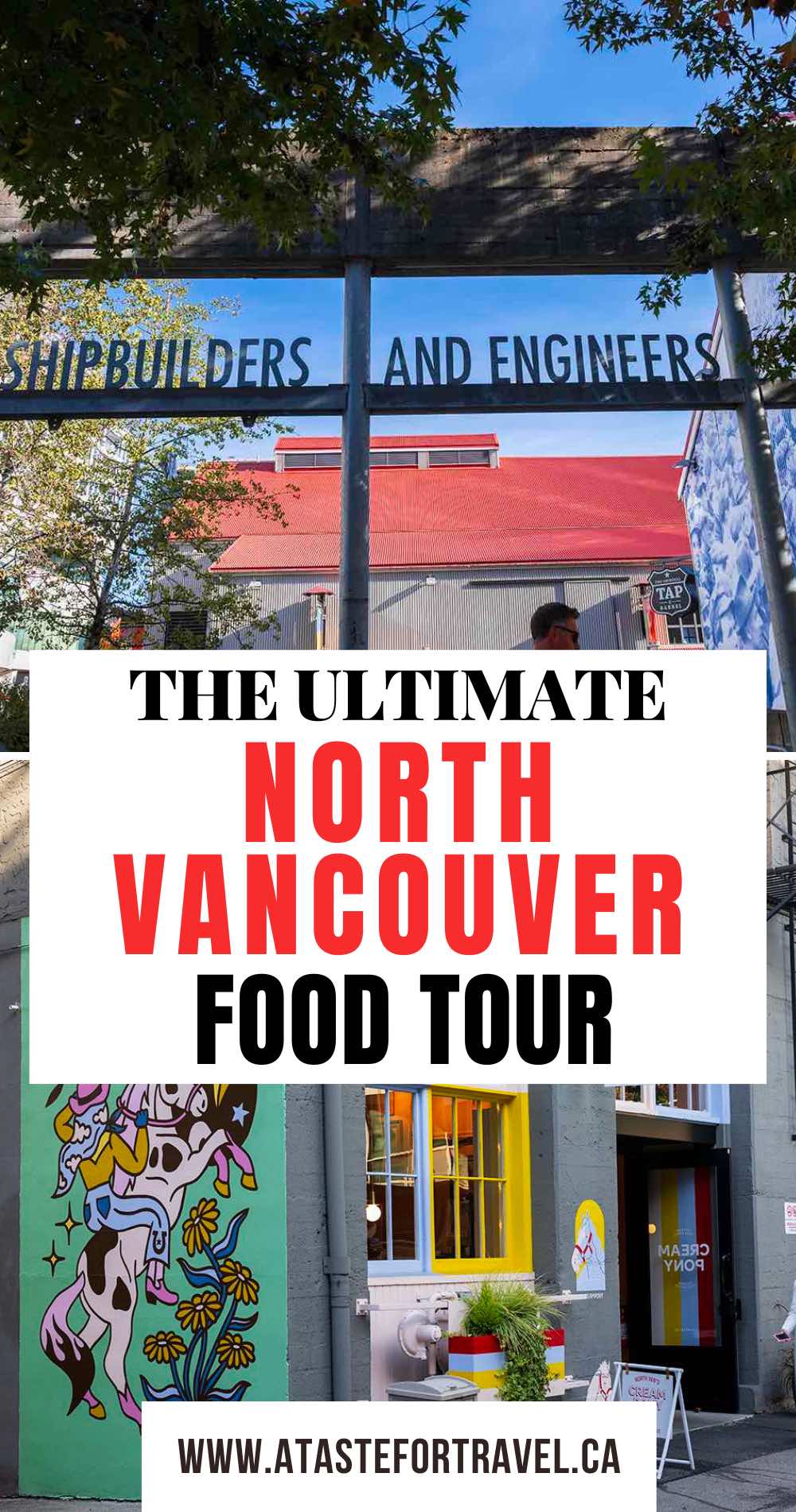 Collage of a North Vancouver Food Tour stops. 