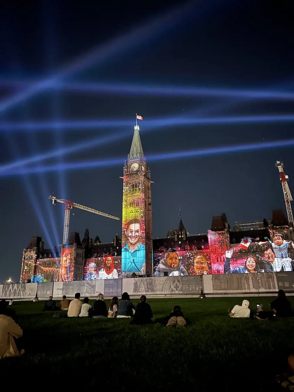 Visuals of the Sound & Light Show are projected on the Centre Block's Peace Tower. 
