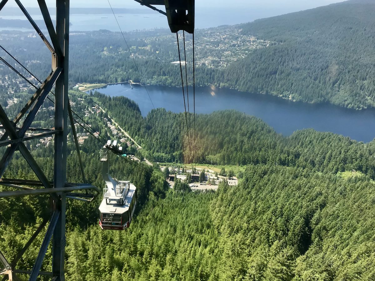 View fro the cable car at Grouse Mountain. 