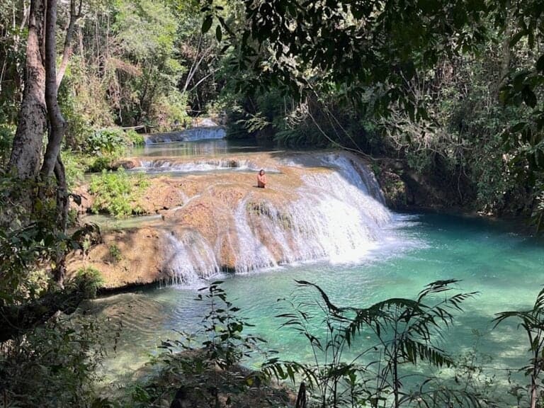 Lower pools at Las Cascadas Magicas de Copalitilla.