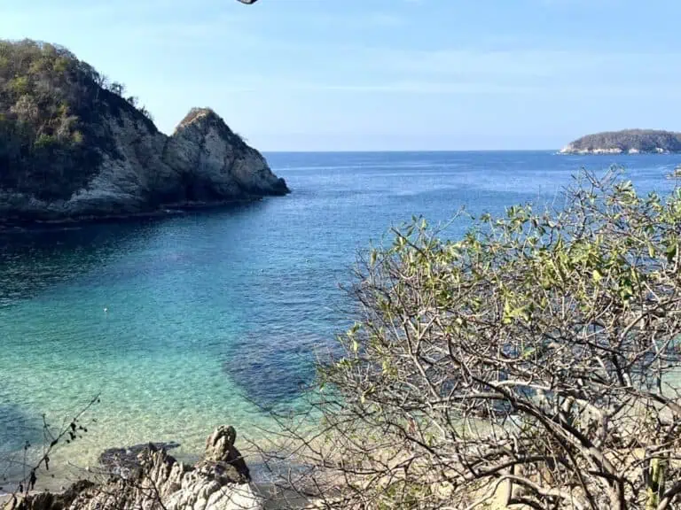 View of Violin beach in Huatulco Mexico.